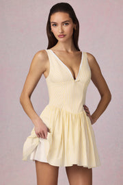 Oh Polly Marissa mini robe jaune rayé noeud coton