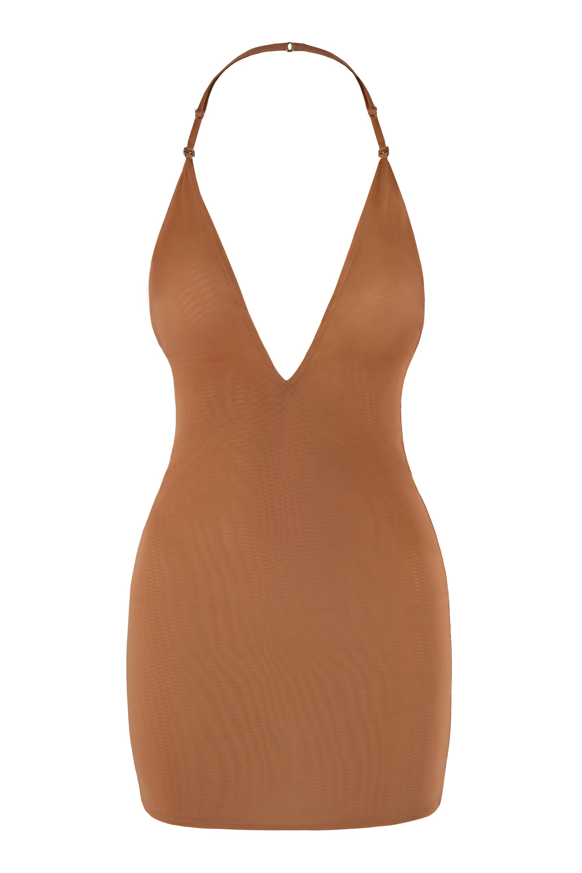 Oh Polly mesh robe mini miel plongeante multiway