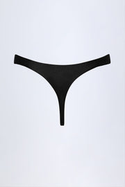 Oh Polly St Barts bas bikini noir thong taille haute