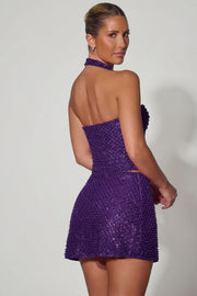 Oh Polly Embellished top corset Caralie violet perles