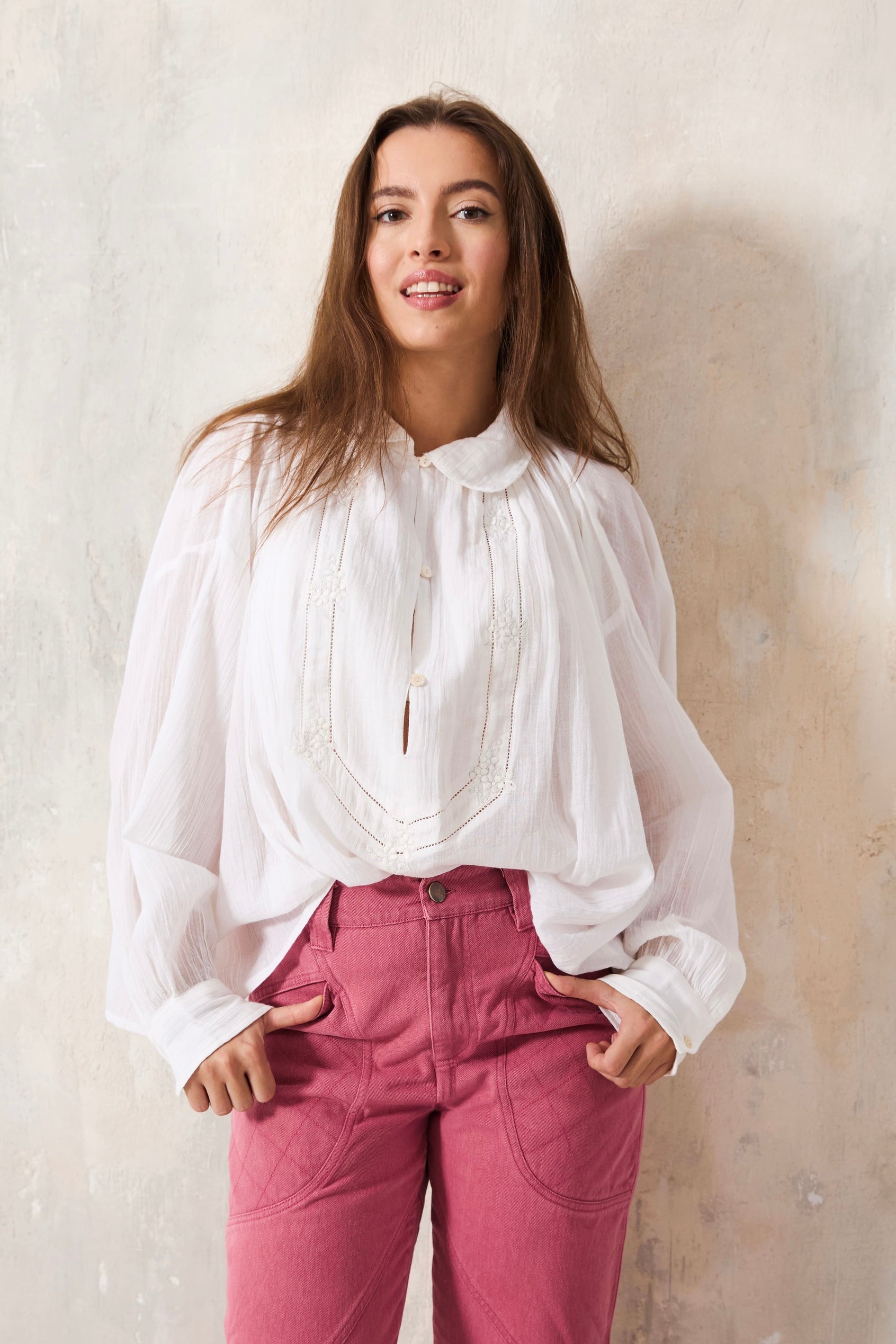 CHICOSOLEIL NOÉMIE Chemise Off White Gaze Coton