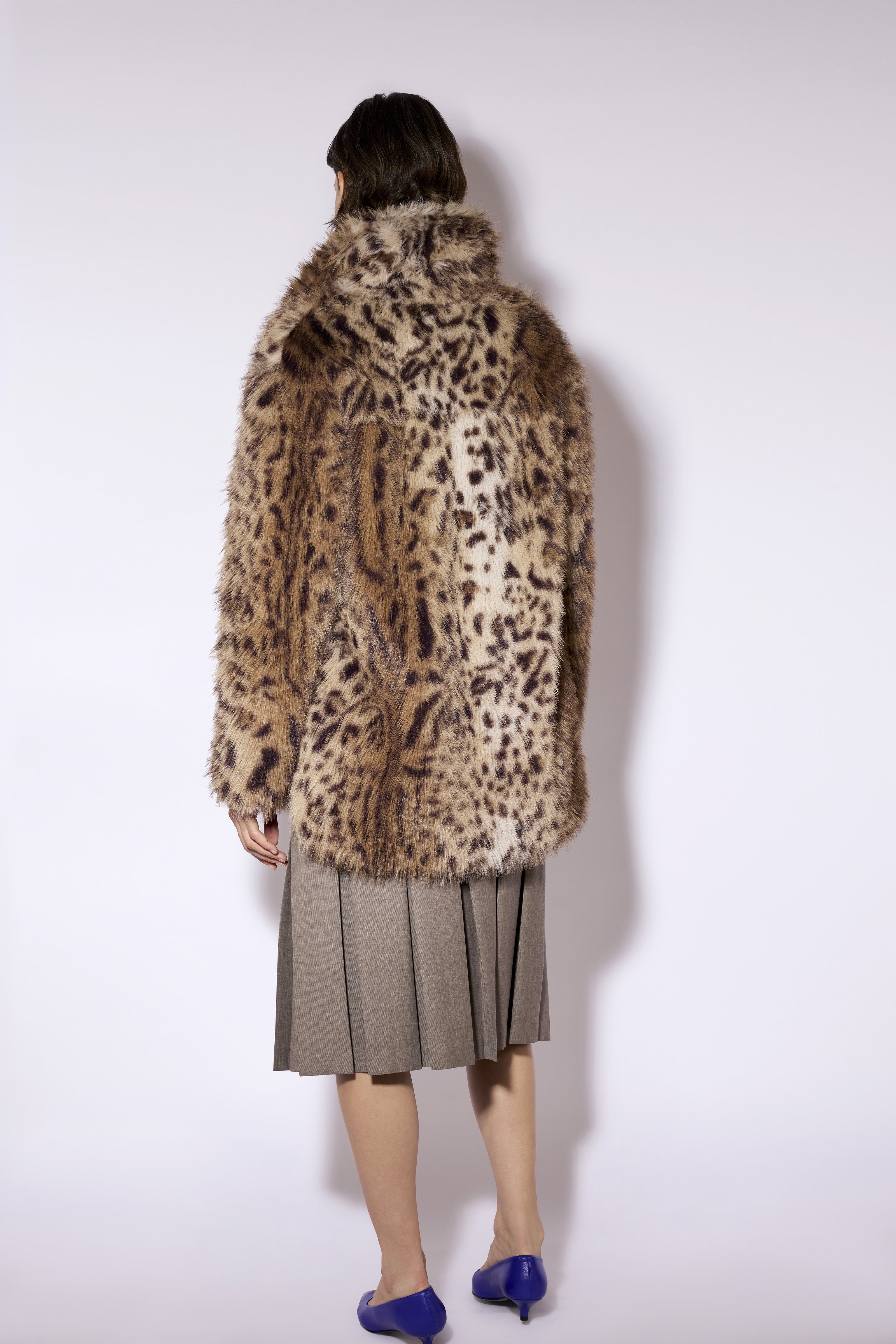 Liviana Conti Micheal Manteau Fausse Fourrure Lynx Col Revers