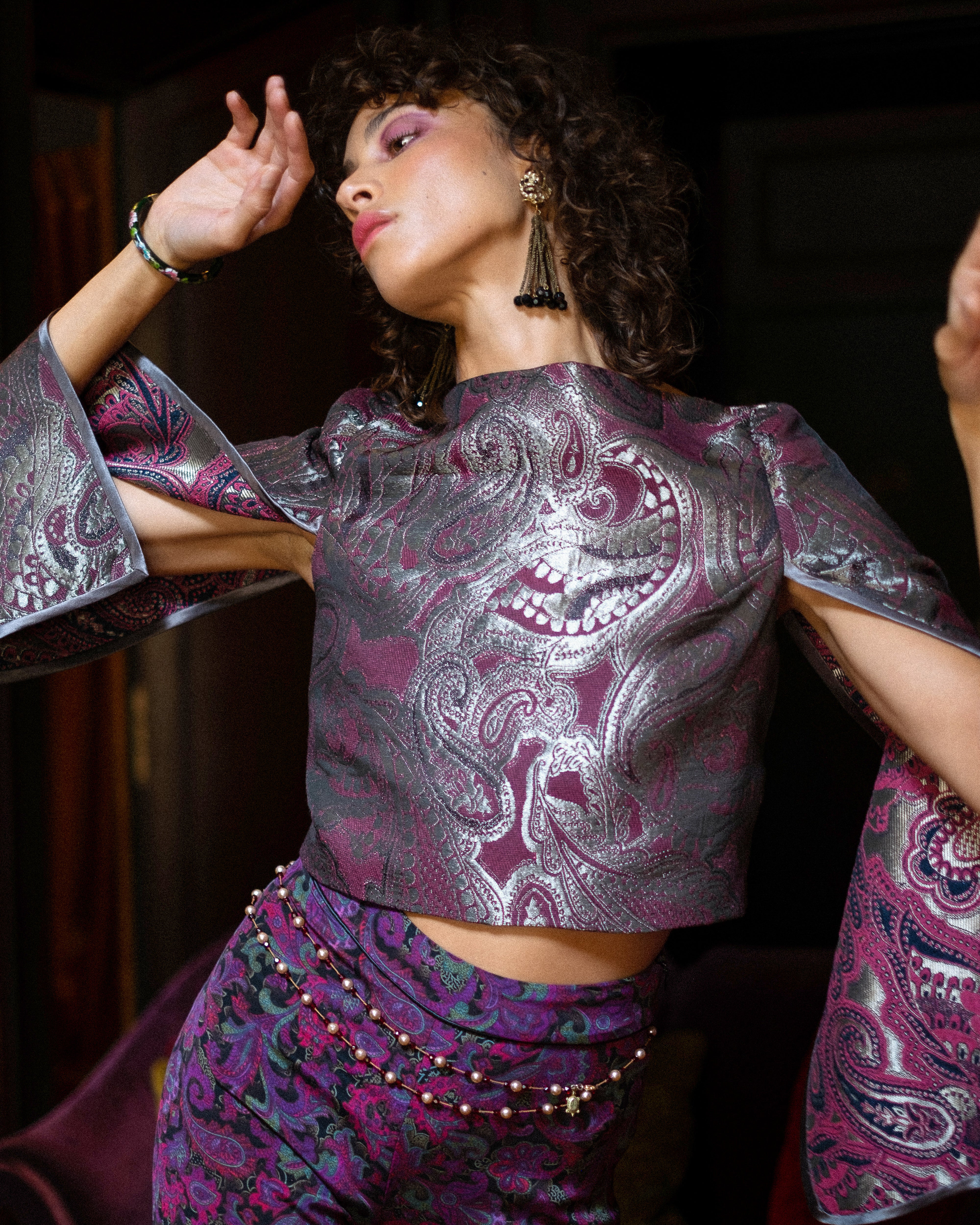 The Ethiquette Tops Midnight top jacquard taille S