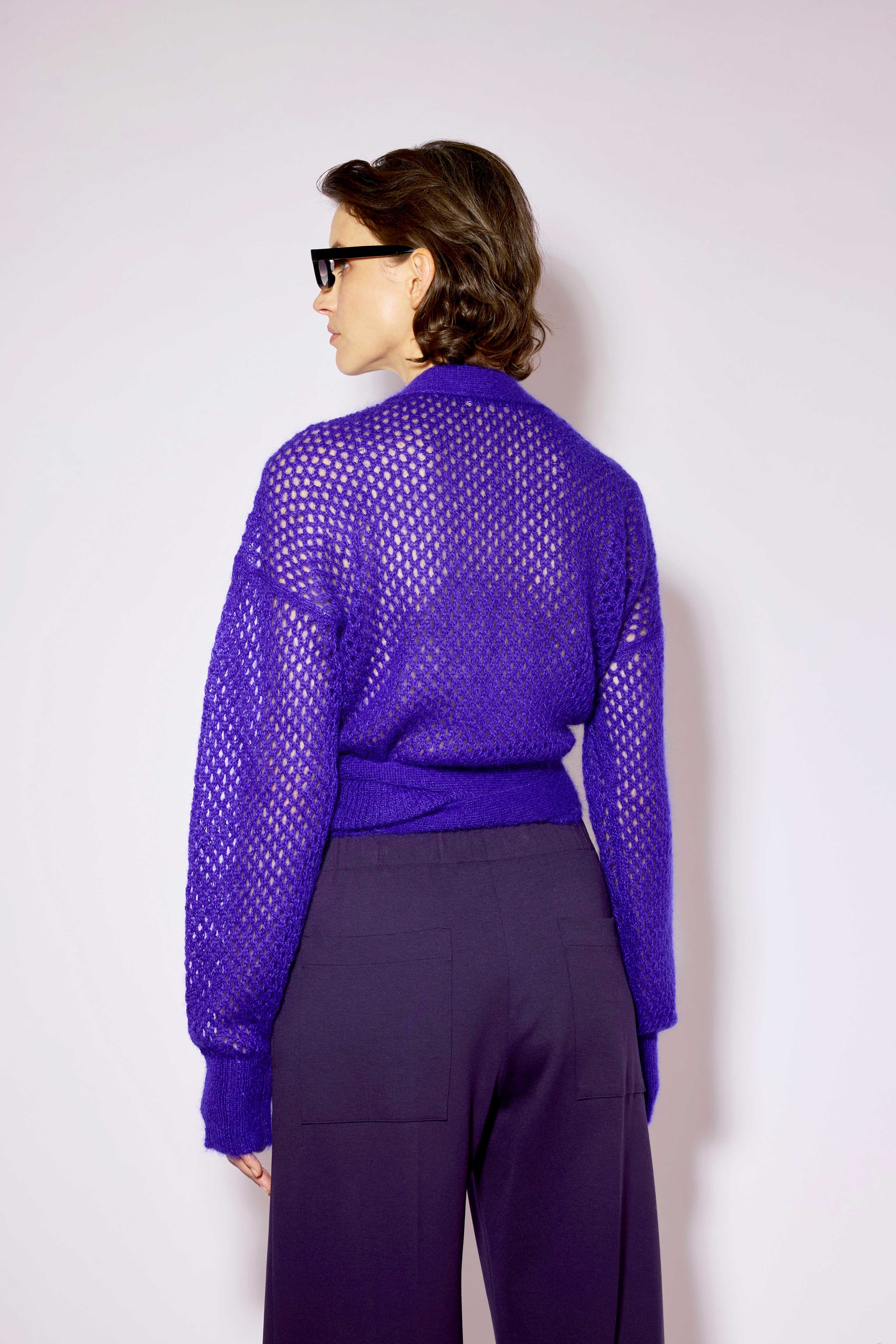 Liviana Conti Loelia cardigan mohair bleuet paillettes
