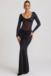 Oh Polly Dresses Alila 12424 robe longue noire dos ouvert
