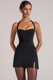 Oh Polly Tula jupe ultra mini noire bodycon fendue