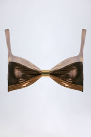 Oh Polly Palmita Haut Bikini Bronze Doré Froncé