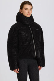 Oh Polly Ski Jacket veste ski noire léopard imperméable