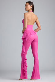 Oh Polly Reese 8204 pantalon flare rose volants métal