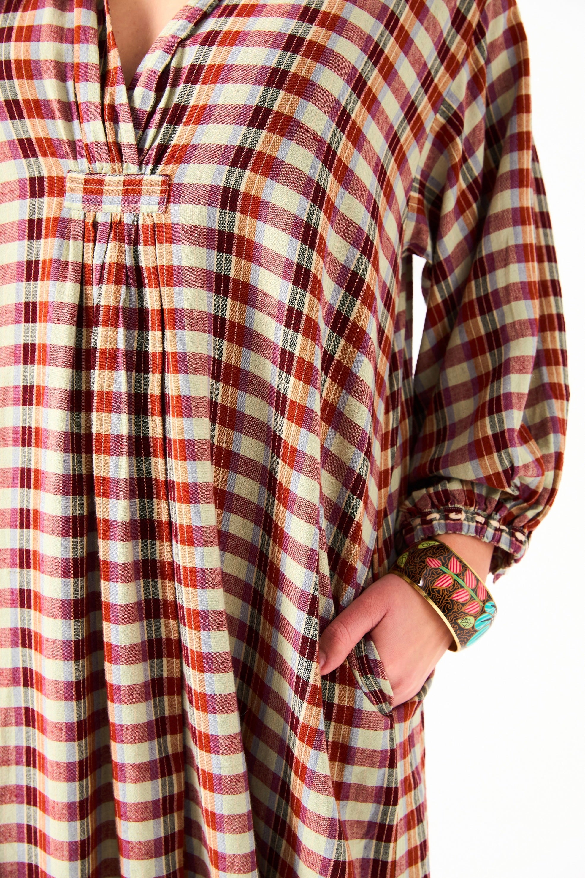 CHICOSOLEIL Bonita robe calzedoni check XS-XL coton main