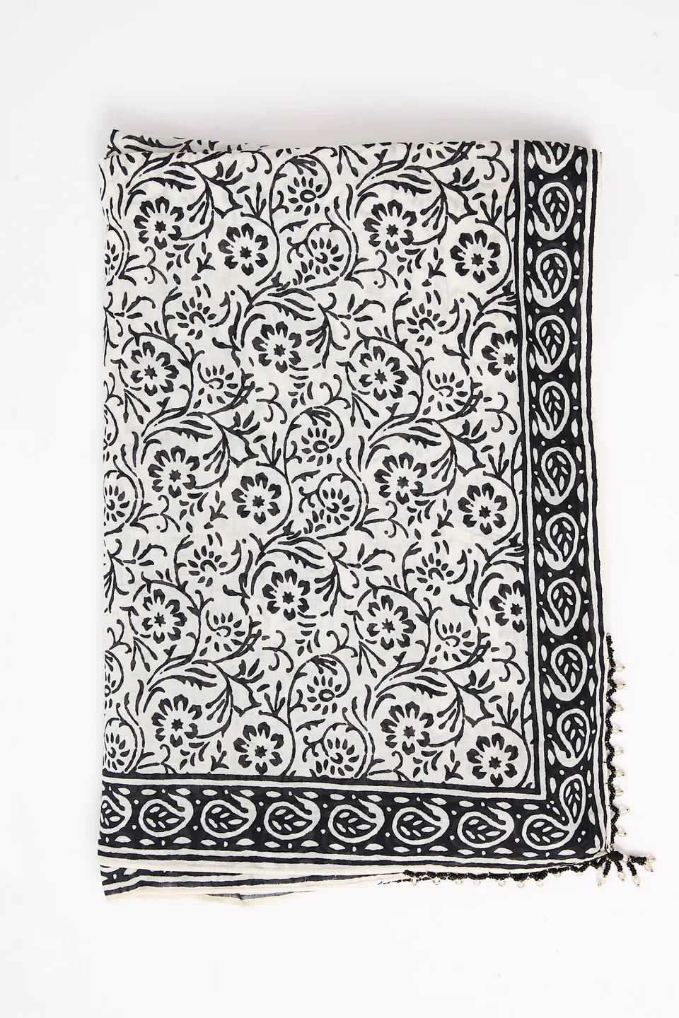 Chicosoleil paréo fleurs de tiaré voile coton perles
