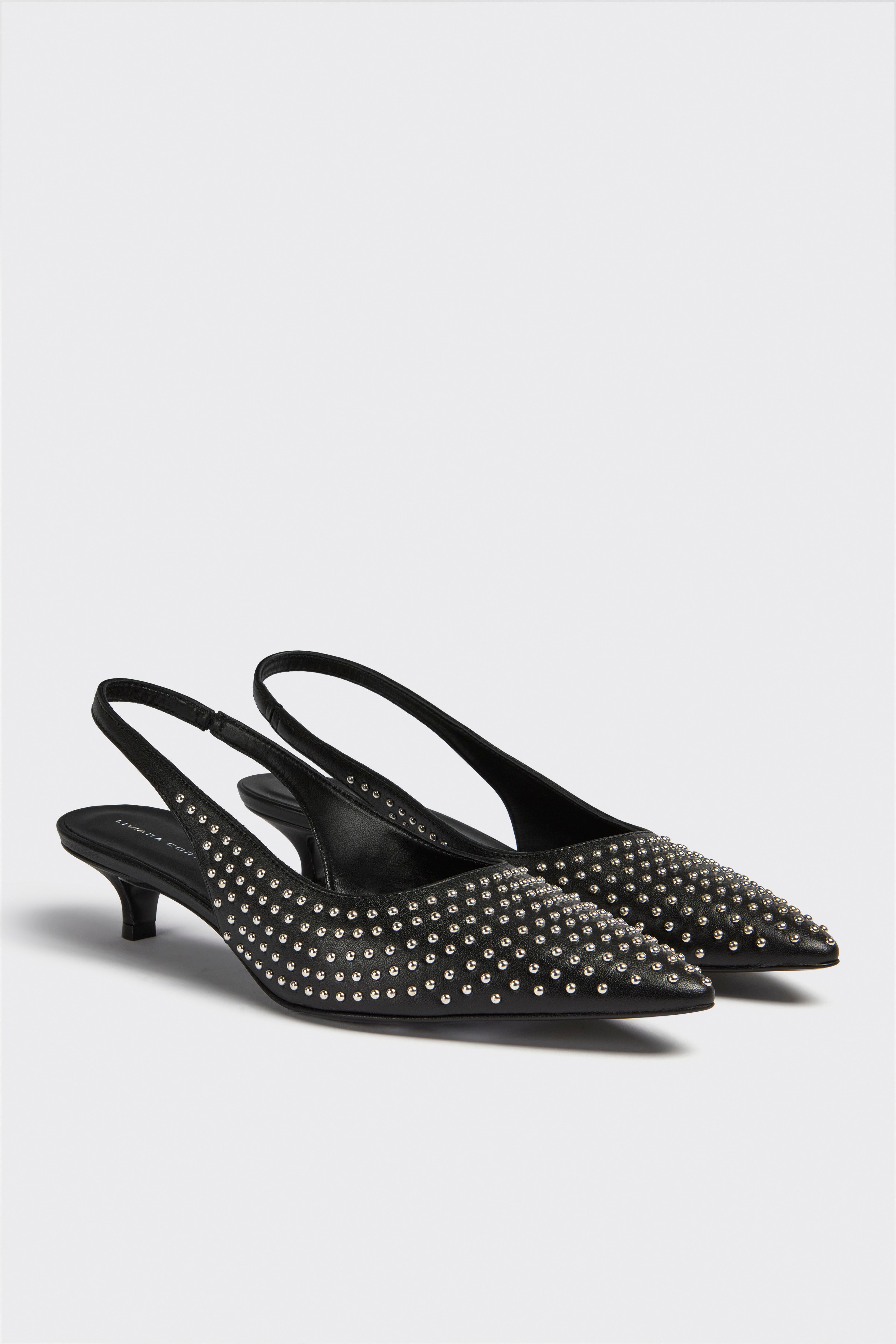 Liviana Conti Lily slingback noir cuir talon 40 mm