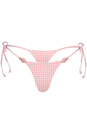 Oh Polly Vaia bas bikini string rose vichy à nouer perles