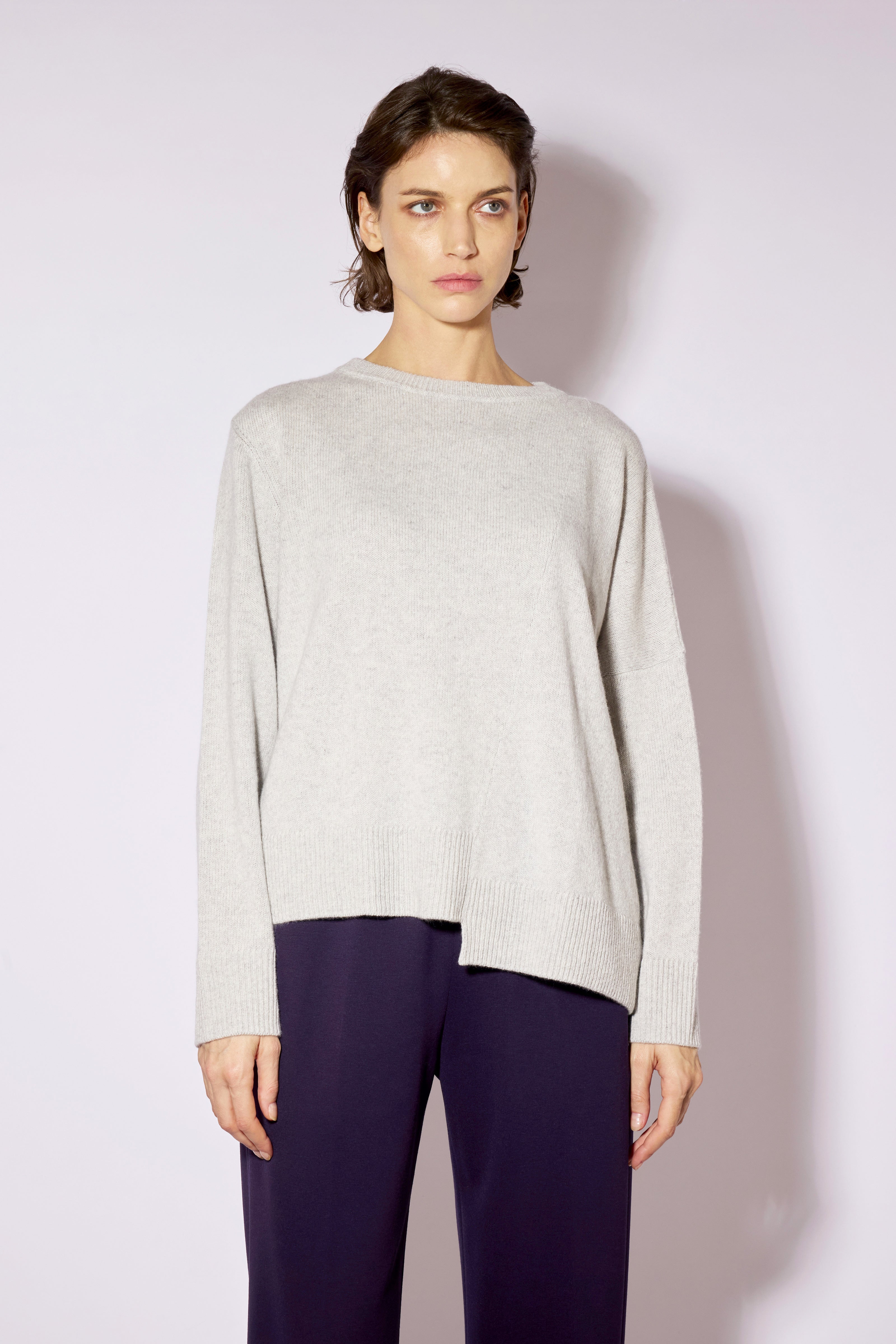 Liviana Conti Annette pull gris cachemire soie