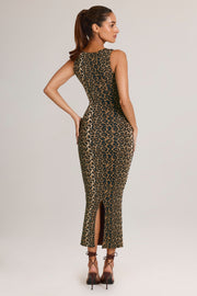 Oh Polly Ainslee 5617 robe midi léopard moulante modal