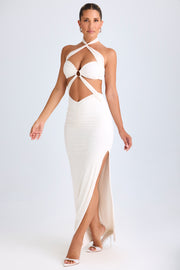 Oh Polly Kalyani robe maxi blanche dos nu fente