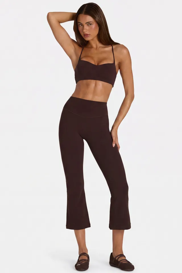 Oh Polly Bo+Tee Soft Active legging flare Espresso capri stretch