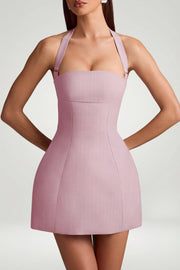 Oh Polly Odessa robe mini mauve rayée licou