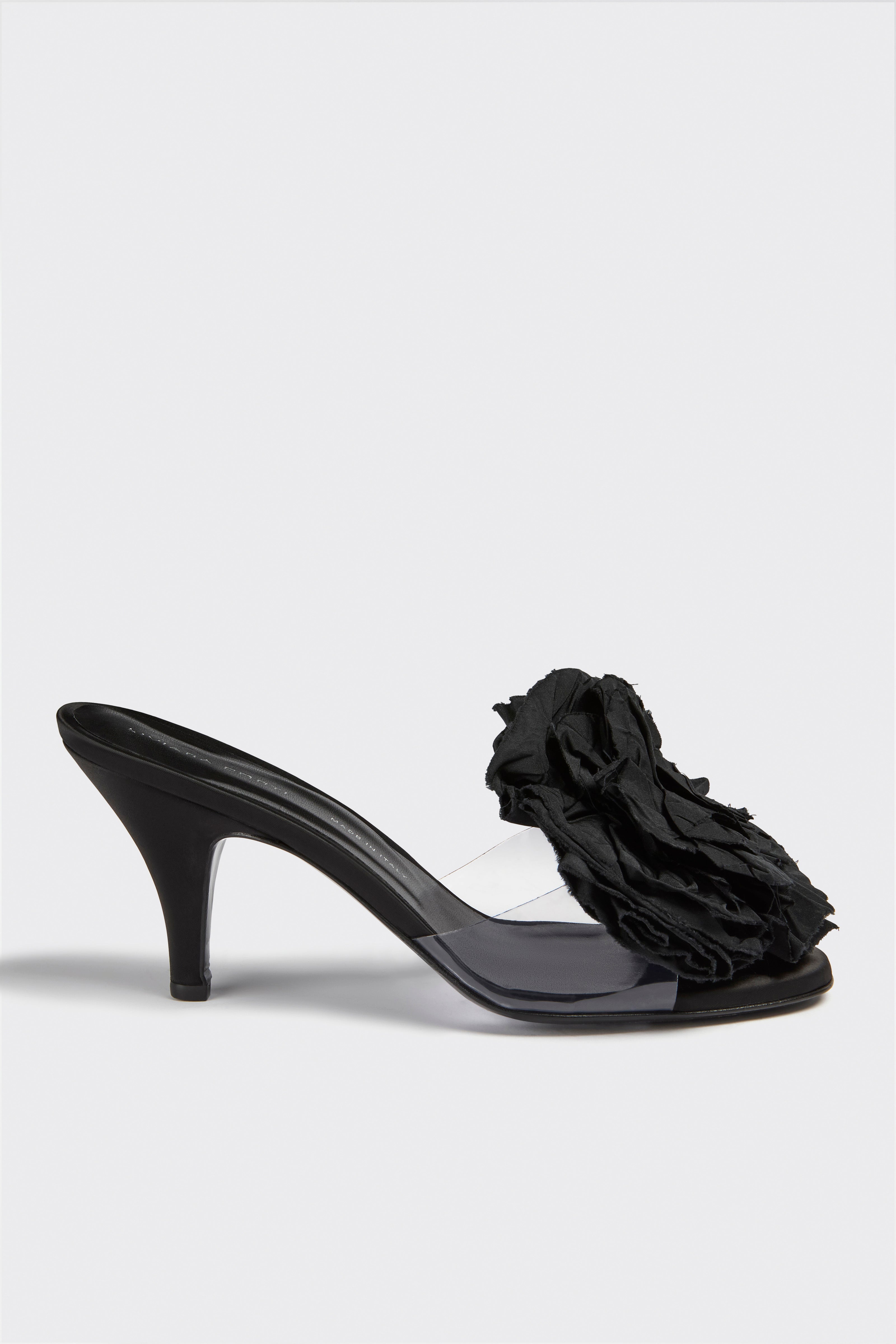 Liviana Conti Wanda mules femme noir satin talon 80 mm