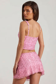 Oh Polly Lirael 14478 crop top col carré posy perles