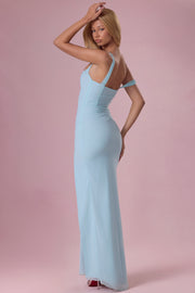 Oh Polly Naelle robe longue bleu clair fente corset