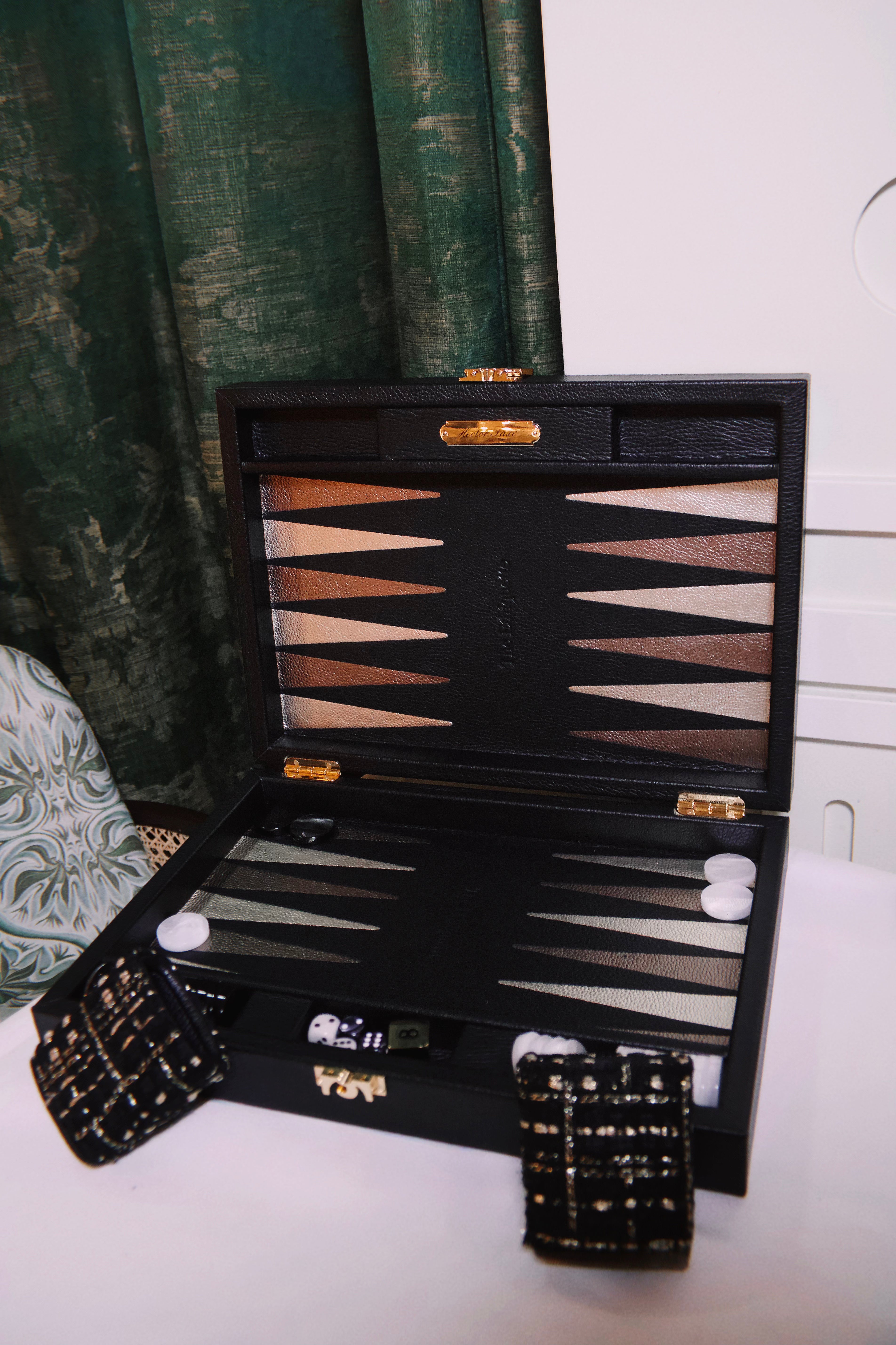 The Ethiquette Maison Backgammon Empyrée cuir tweed 50 cm