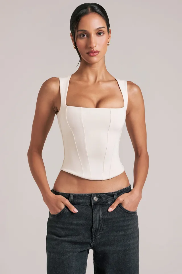 Oh Polly Vivee 15439 top ivoire col carré modal