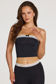 Oh Polly Tali top bandeau modal noir dentelle