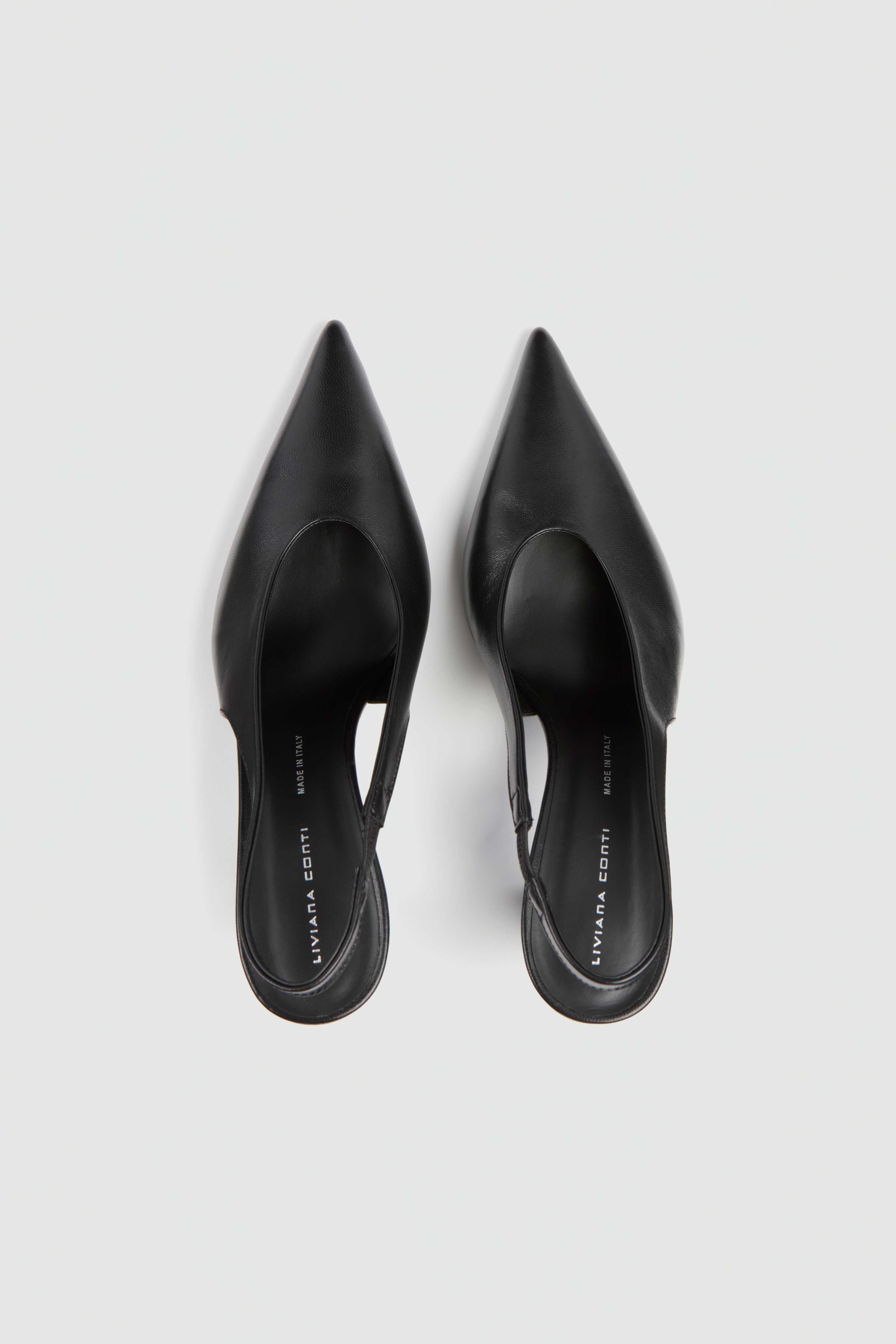 Liviana Conti Carla slingback cuir noir 38 talon 8cm