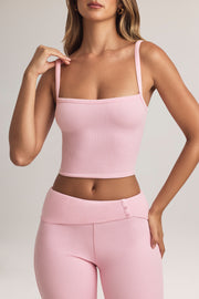 Oh Polly Lai caraco col carré rose pastel en modal