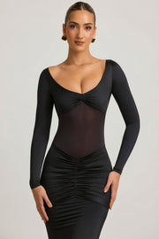 Oh Polly Dresses Alila 12424 robe longue noire dos ouvert
