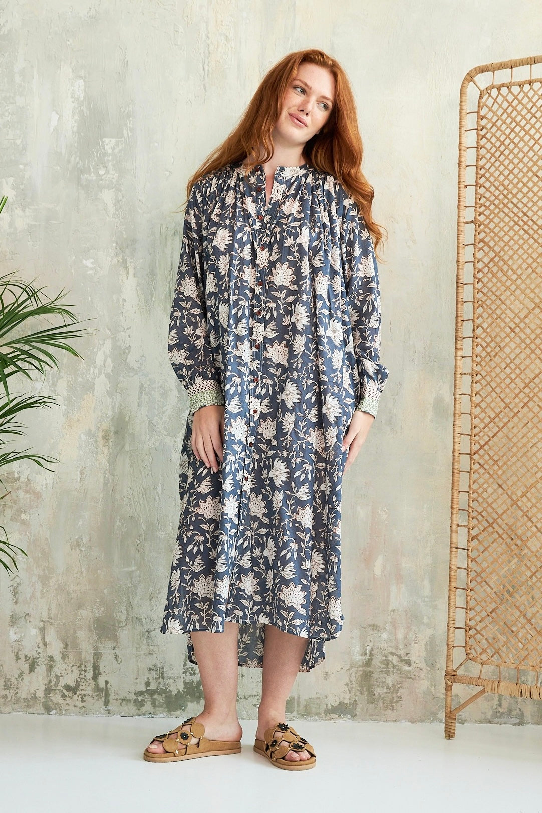 Chicosoleil Tania robe bleu Summer Batik voile coton