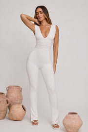 Oh Polly Romana 7744 combinaison blanche col plongeant