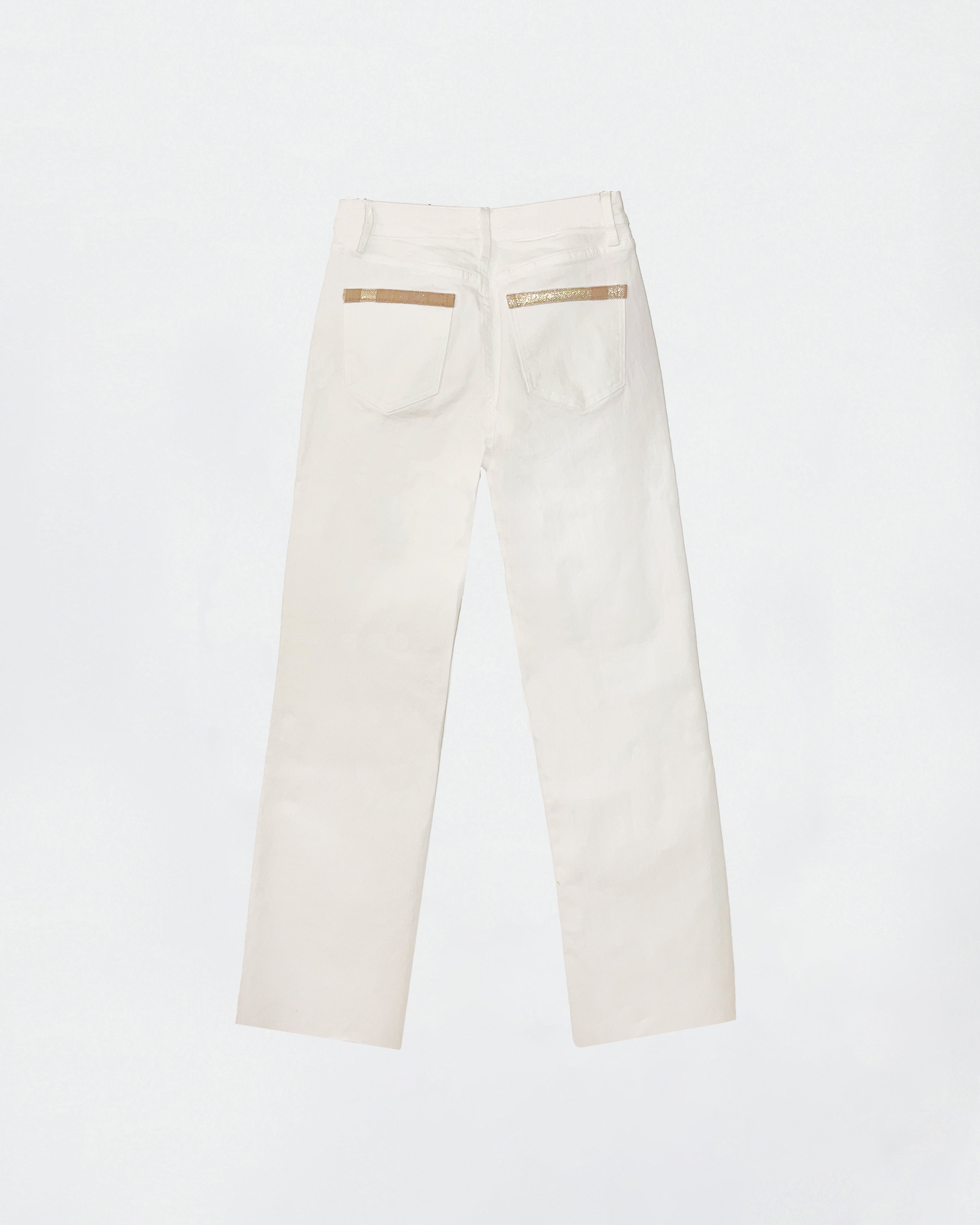 The Ethiquette Apollonia Orphée jean blanc denim taille mi-haute