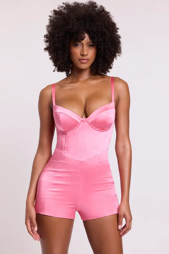 Oh Polly Romera combishort satin rose corset