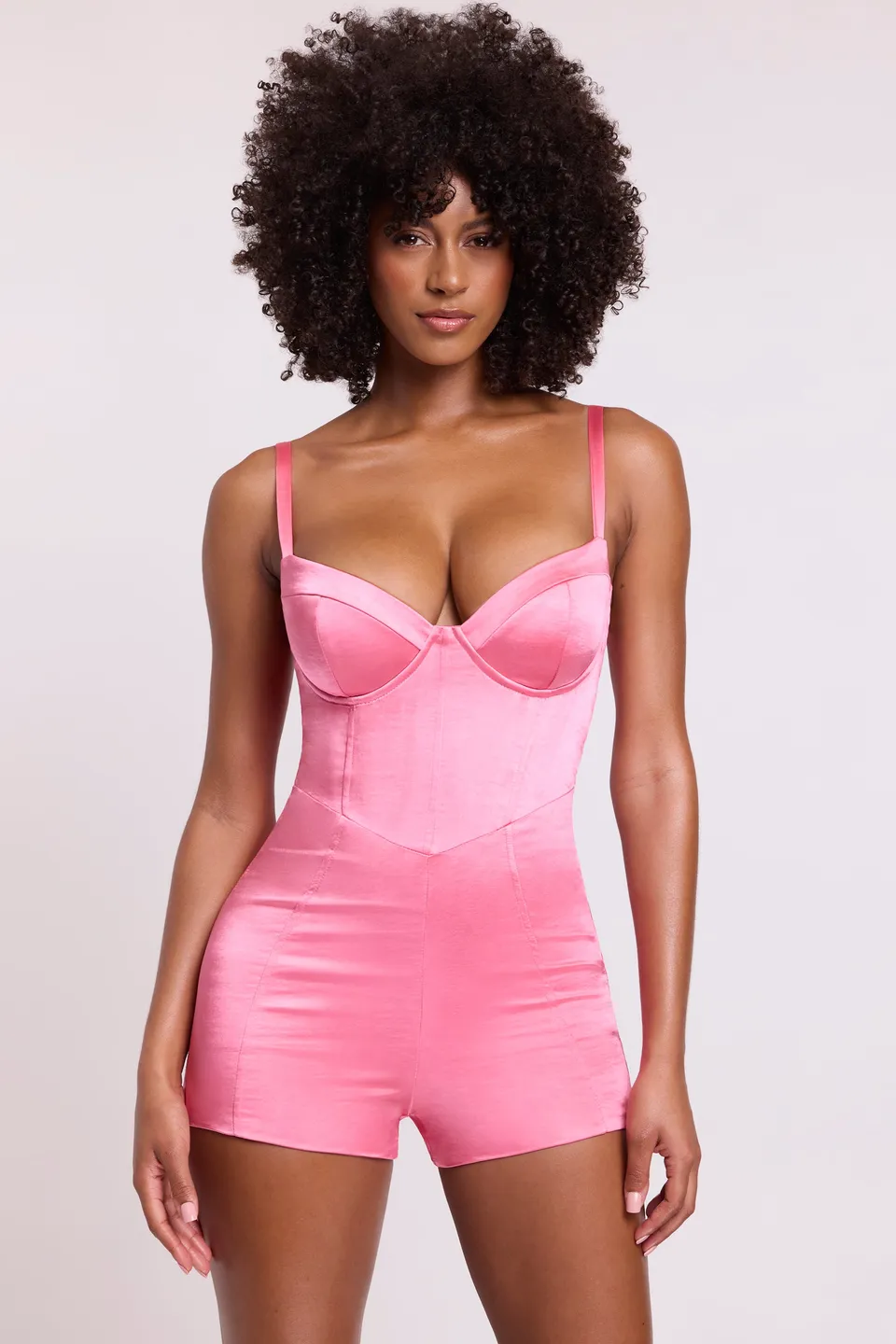 Oh Polly Romera combishort satin rose corset