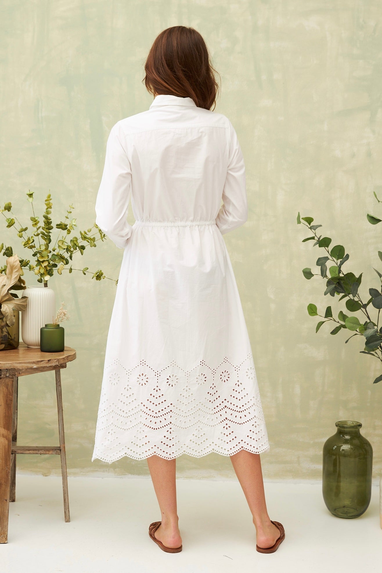 Chicosoleil Sophia robe longue blanche broderie coton