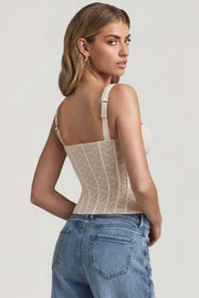 Oh Polly Tops top corset dentelle ivoire armaturé