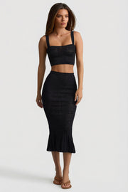 Oh Polly Skirts Yasira 13886 jupe noire maille volants