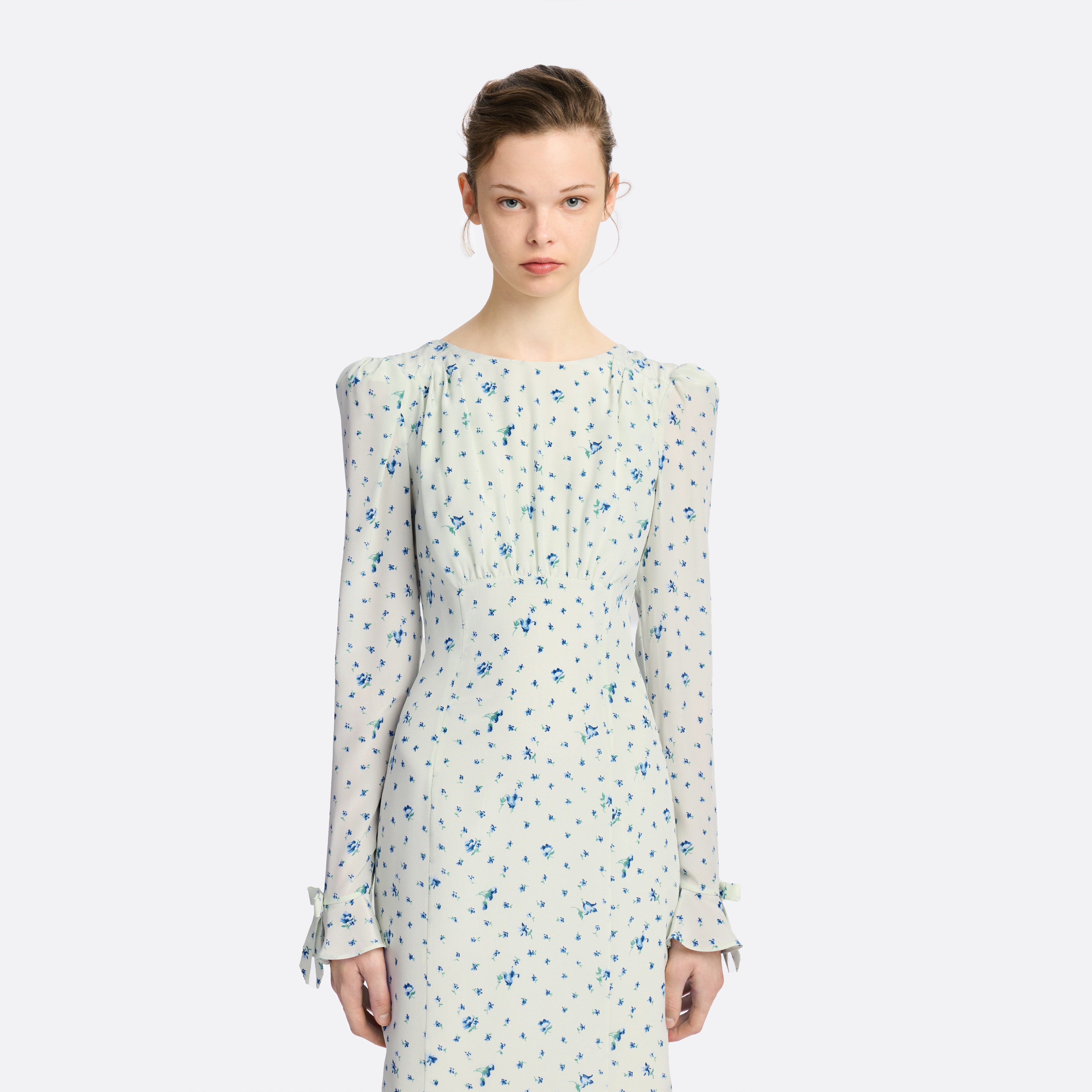 Alessandra Rich Silk Open Back Midi robe soie bleu taille 38