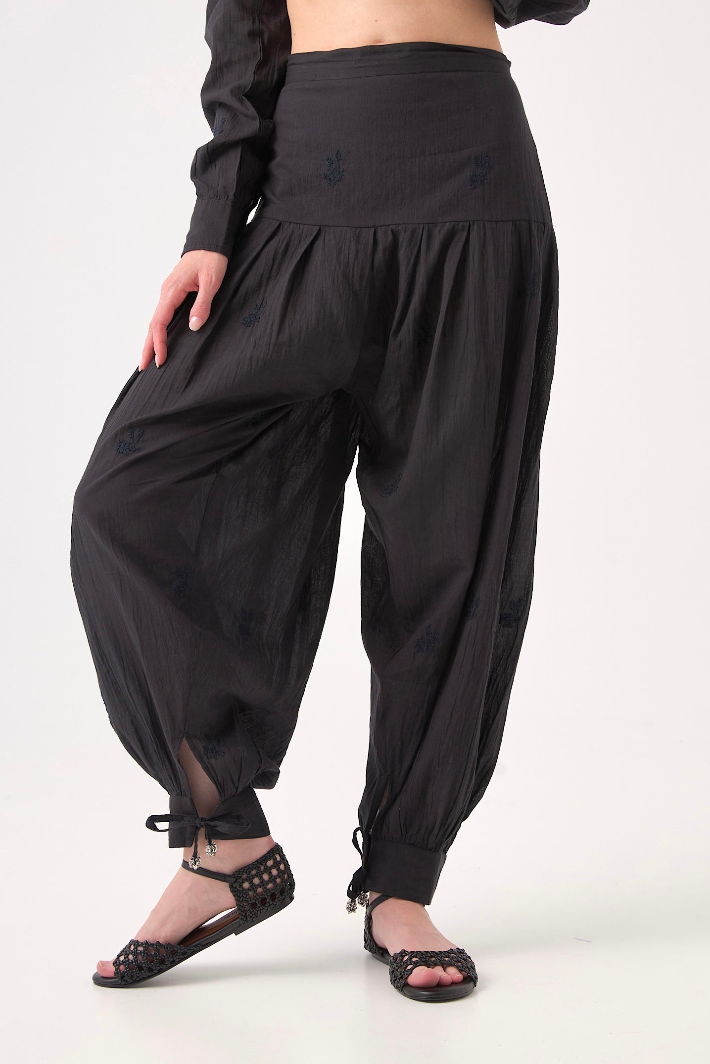 CHICOSOLEIL JASMIN pantalon sarouel coton noir S