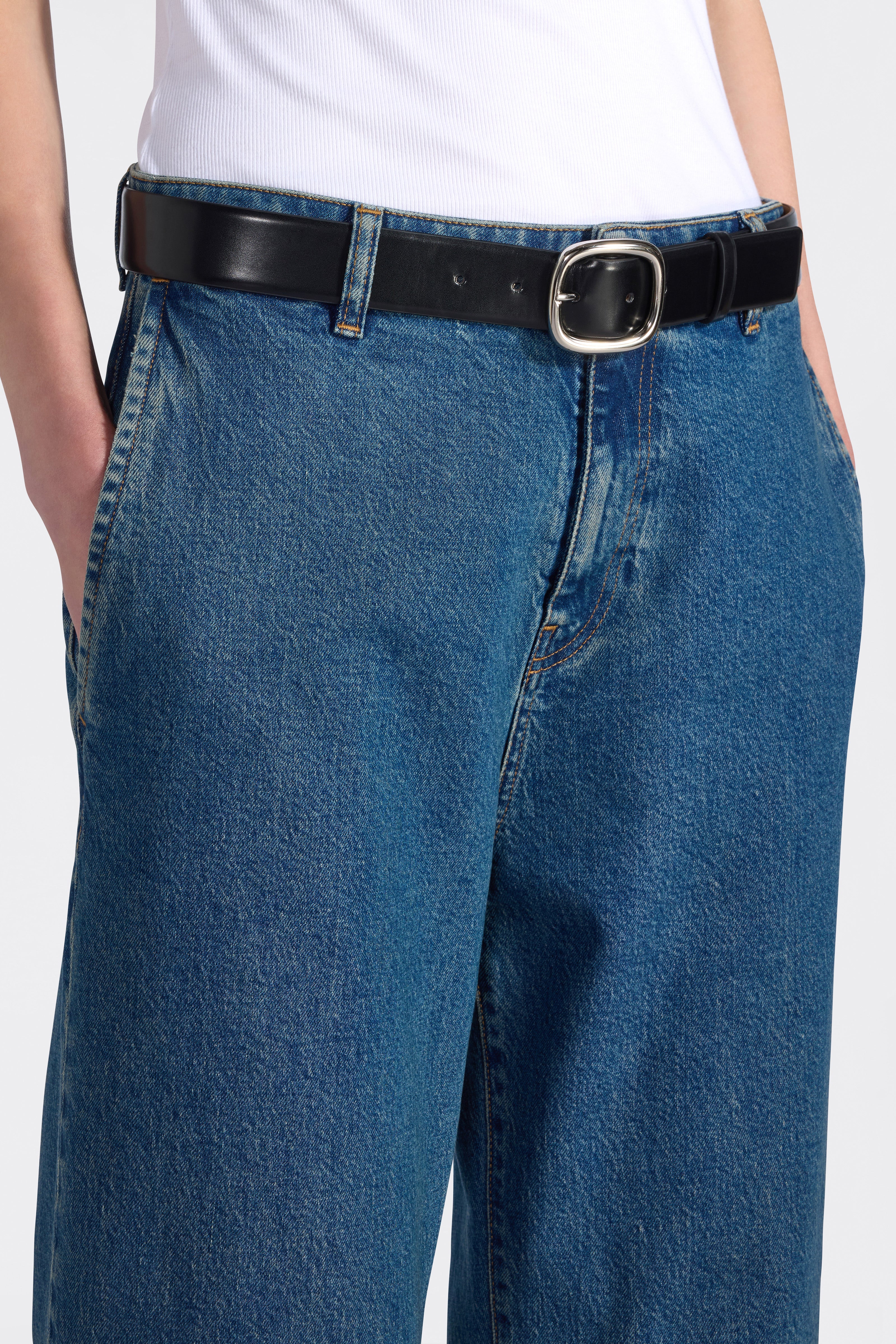 Liviana Conti Pantaloni Alan jean shaped dirty blue