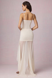 Oh Polly Dresses Haruna 13250 robe corset ivoire maxi fente
