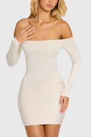 Oh Polly Dresses 16649 robe mini blanche épaules nues