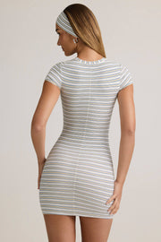 Oh Polly Jazlyn mini robe bodycon bleu jaune rayé
