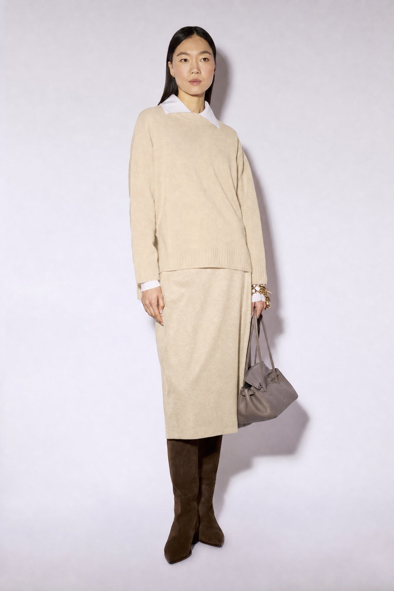 Liviana Conti Talia pull cachemire soie paprika col rond