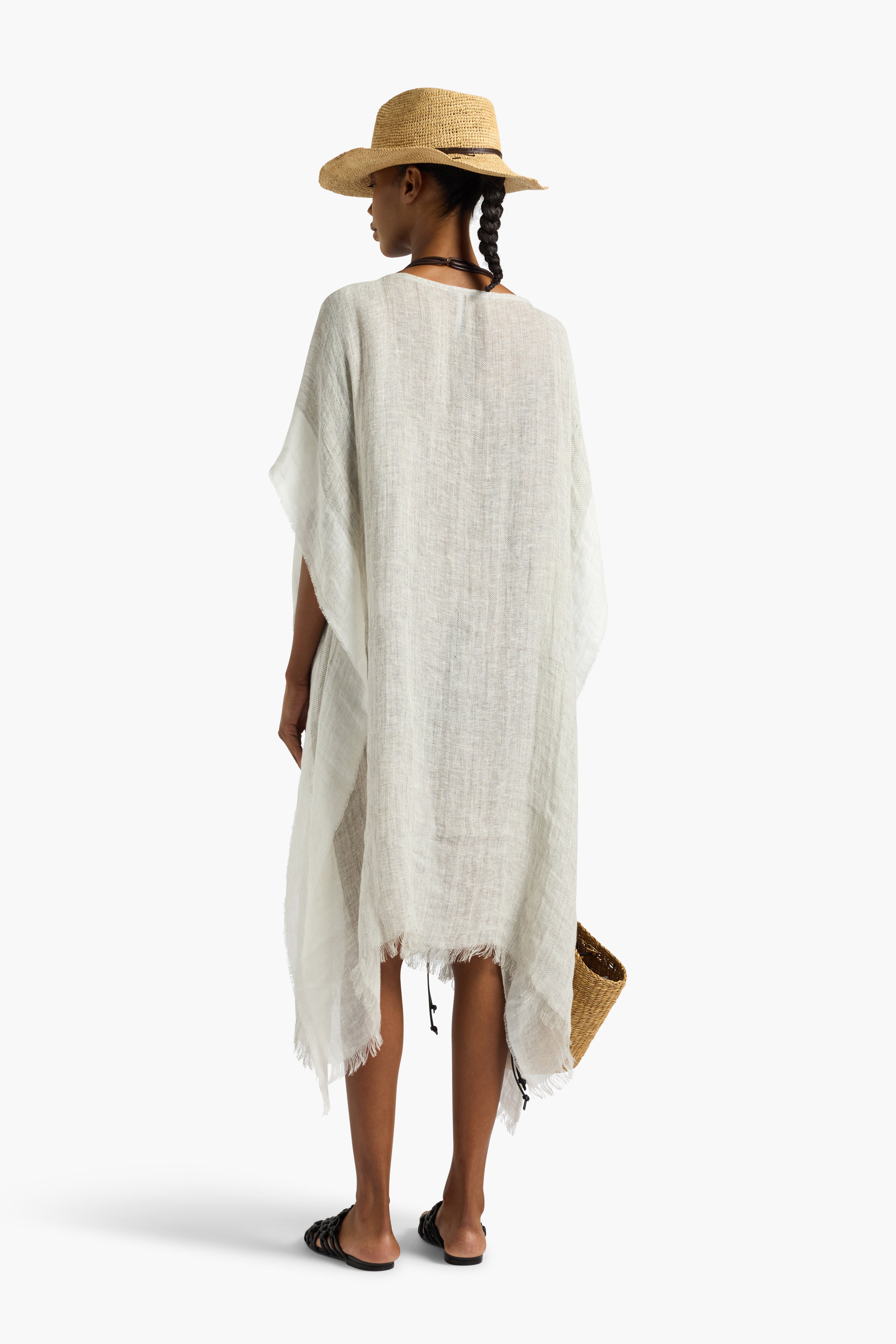 Liviana Conti Flossie caftan lin gris bicolore