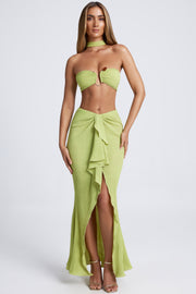 Oh Polly Cielo 9364 top bandeau olive vert choker