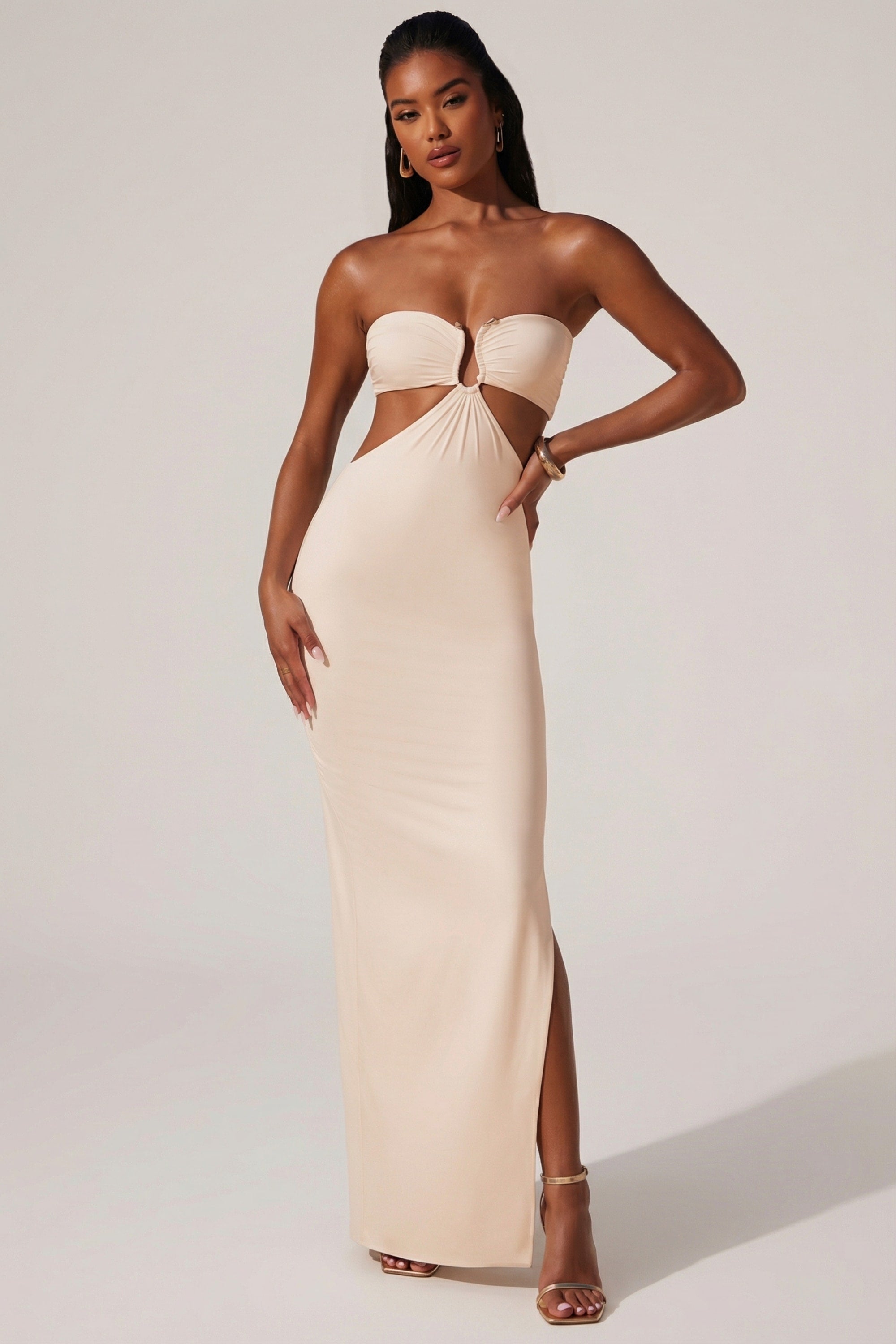 Oh Polly Juniper 7274 robe longue ivoire bandeau