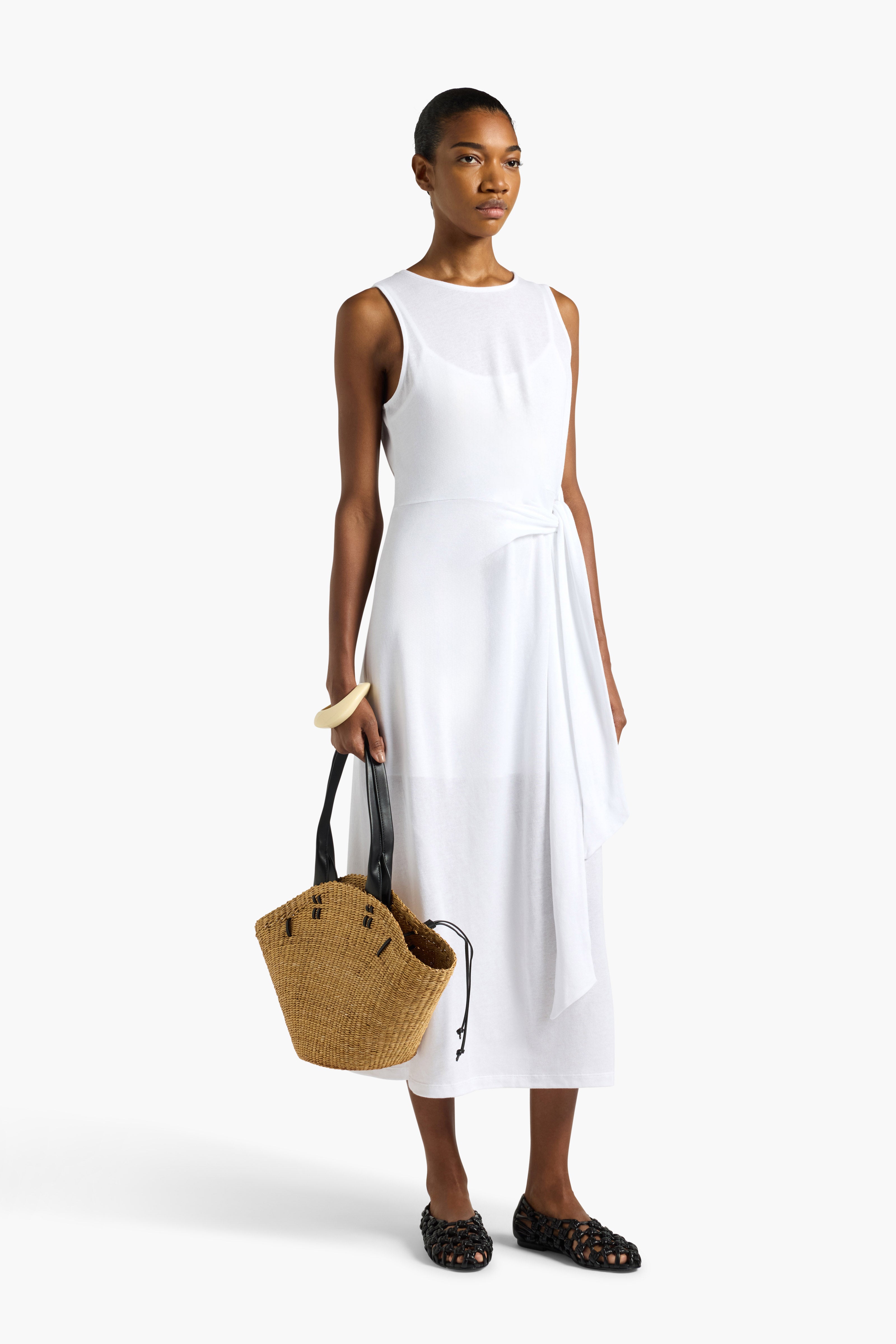 Liviana Conti Lilith robe noire coton bio mi-longue